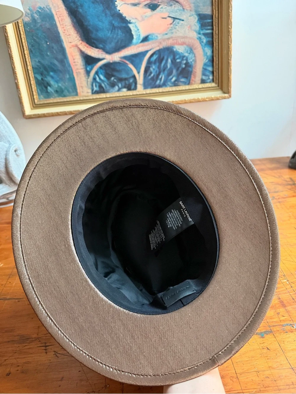 Saint Laurent Metallic Gold Wool & Silk Fedora Hat Size Medium Italy Retail $895